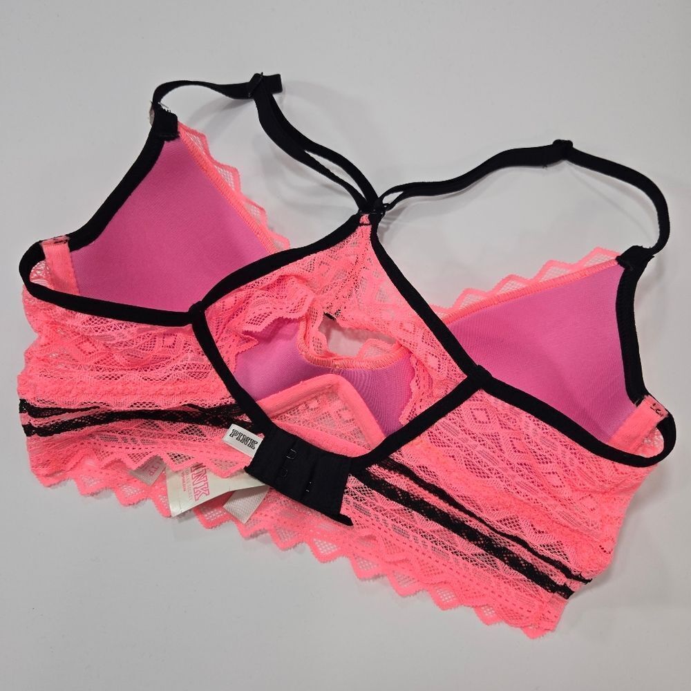 NWT PINK V. Secret racerback bright pink bra - Picture 12 of 15